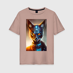 Женская футболка оверсайз Cyber-fox - neural network