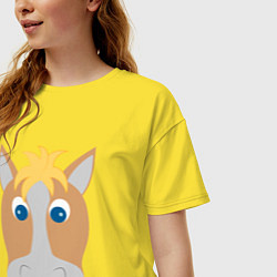 Футболка оверсайз женская Мордашка лошадки, цвет: желтый — фото 2