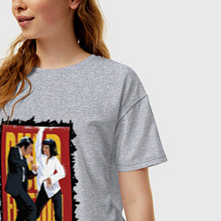 Футболка оверсайз женская Криминальное чтиво - танец, цвет: меланж — фото 2