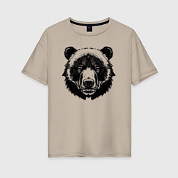 Женская футболка оверсайз Чернильный медведь