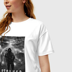 Футболка оверсайз женская Stalker thunderstorm, цвет: белый — фото 2