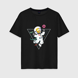 Женская футболка оверсайз Гомер в космосе