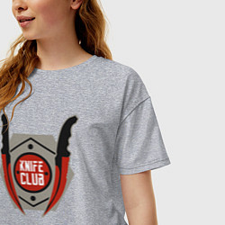 Футболка оверсайз женская Knife club, цвет: меланж — фото 2