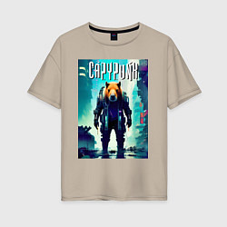 Женская футболка оверсайз Capypunk - urban style - neural network