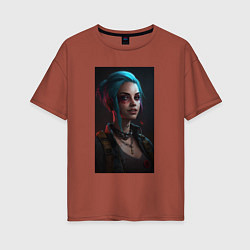 Футболка оверсайз женская Jinx League of Legends, цвет: кирпичный