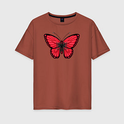 Женская футболка оверсайз Албания бабочка