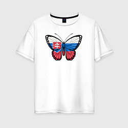Женская футболка оверсайз Словакия бабочка
