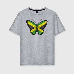 Женская футболка оверсайз Ямайка бабочка
