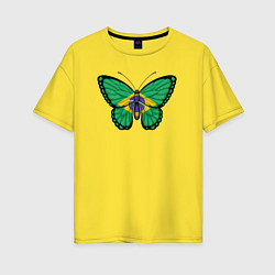 Женская футболка оверсайз Бразилия бабочка