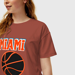 Футболка оверсайз женская Miami ball, цвет: кирпичный — фото 2