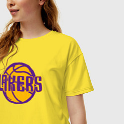 Футболка оверсайз женская Lakers ball, цвет: желтый — фото 2