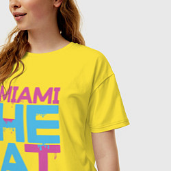 Футболка оверсайз женская Miami Heat style, цвет: желтый — фото 2