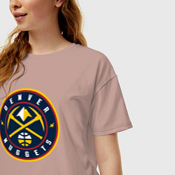 Футболка оверсайз женская Denver Nuggets, цвет: пыльно-розовый — фото 2