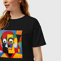 Футболка оверсайз женская Пикассо арт, цвет: черный — фото 2
