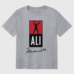 Футболка оверсайз женская Muhammad Ali boxer, цвет: меланж