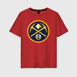 Футболка оверсайз женская Denver Nuggets logo, цвет: красный