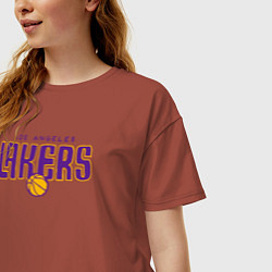 Футболка оверсайз женская Team Lakers, цвет: кирпичный — фото 2