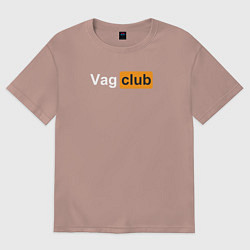Футболка оверсайз женская Vag club, цвет: пыльно-розовый