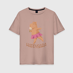 Футболка оверсайз женская Happybara, цвет: пыльно-розовый