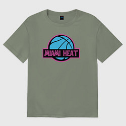Футболка оверсайз женская Miami Heat team, цвет: авокадо