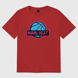 Футболка оверсайз женская Miami Heat team, цвет: красный