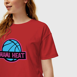 Футболка оверсайз женская Miami Heat team, цвет: красный — фото 2