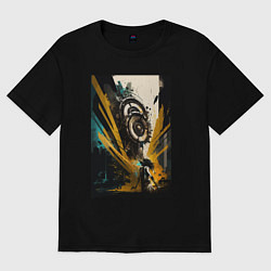 Женская футболка оверсайз Звуковая волна - Хуф и Ся