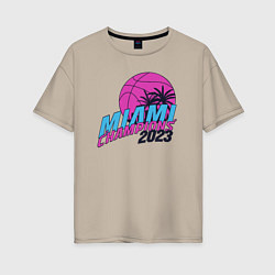 Женская футболка оверсайз Miami champions 2023