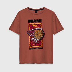 Футболка оверсайз женская Miami Heat shot, цвет: кирпичный