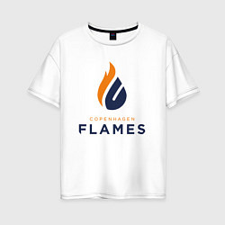 Футболка оверсайз женская Copenhagen Flames лого, цвет: белый