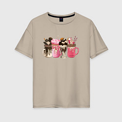 Женская футболка оверсайз Молочные коктейли