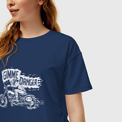 Футболка оверсайз женская Gimme danger - motorcycle - motto, цвет: тёмно-синий — фото 2