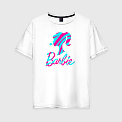 Женская футболка оверсайз Барби и голубой леденец