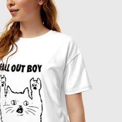 Футболка оверсайз женская Fall Out Boy - rock cat, цвет: белый — фото 2