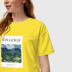 Футболка оверсайз женская Ван Гог Van Gogh The Olive Trees, цвет: желтый — фото 2