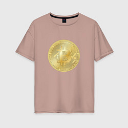 Женская футболка оверсайз Криптовалюта биткоин