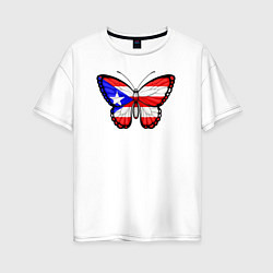 Женская футболка оверсайз Бабочка Пуэрто-Рико