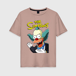 Футболка оверсайз женская Krusty the clown, цвет: пыльно-розовый