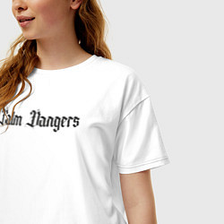 Футболка оверсайз женская Calm dangers black 2 side, цвет: белый — фото 2