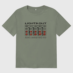 Футболка оверсайз женская Lights out black, цвет: авокадо