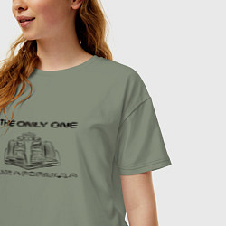 Футболка оверсайз женская The only one - автомобиль Ф1, цвет: авокадо — фото 2