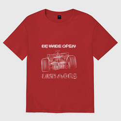 Футболка оверсайз женская Be wide open white, цвет: красный