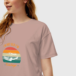 Футболка оверсайз женская Im not old, Im vintage, цвет: пыльно-розовый — фото 2