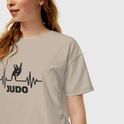 Футболка оверсайз женская Judo pulse, цвет: миндальный — фото 2