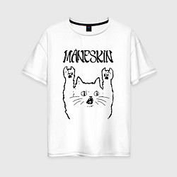 Женская футболка оверсайз Maneskin - rock cat