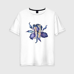 Женская футболка оверсайз Русалки на цветке