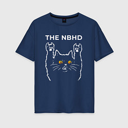 Футболка оверсайз женская The Neighbourhood rock cat, цвет: тёмно-синий