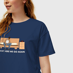 Футболка оверсайз женская Here We Go Again, цвет: тёмно-синий — фото 2