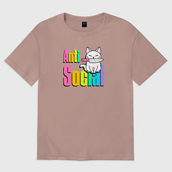 Женская футболка оверсайз Асоциальный