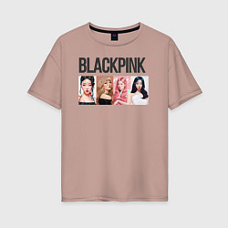 Женская футболка оверсайз Корейская поп-группа Blackpink, анимационный стиль